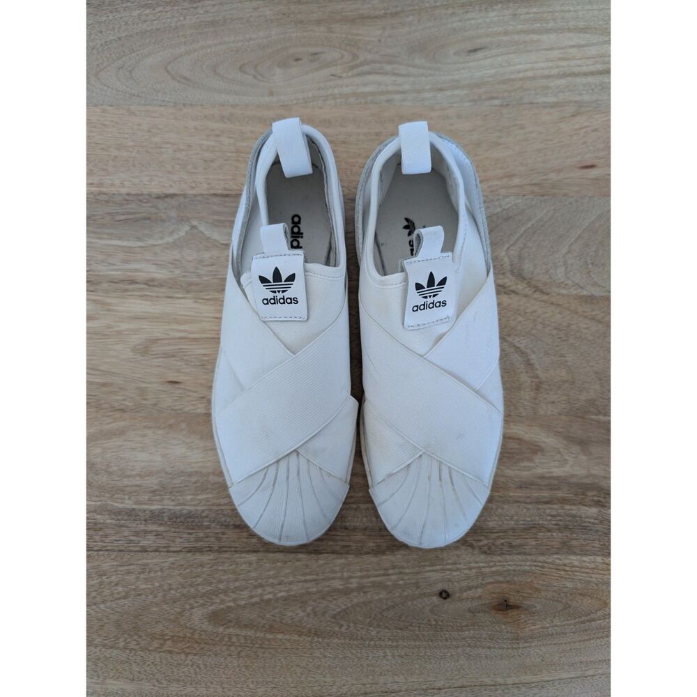 Adidas Superstar Slip-On Sneakers – All White (Size 6)